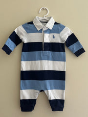 RALPH LAUREN GESTREEPTE POLO ROMPER/ONESIE