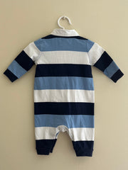 RALPH LAUREN GESTREEPTE POLO ROMPER/ONESIE