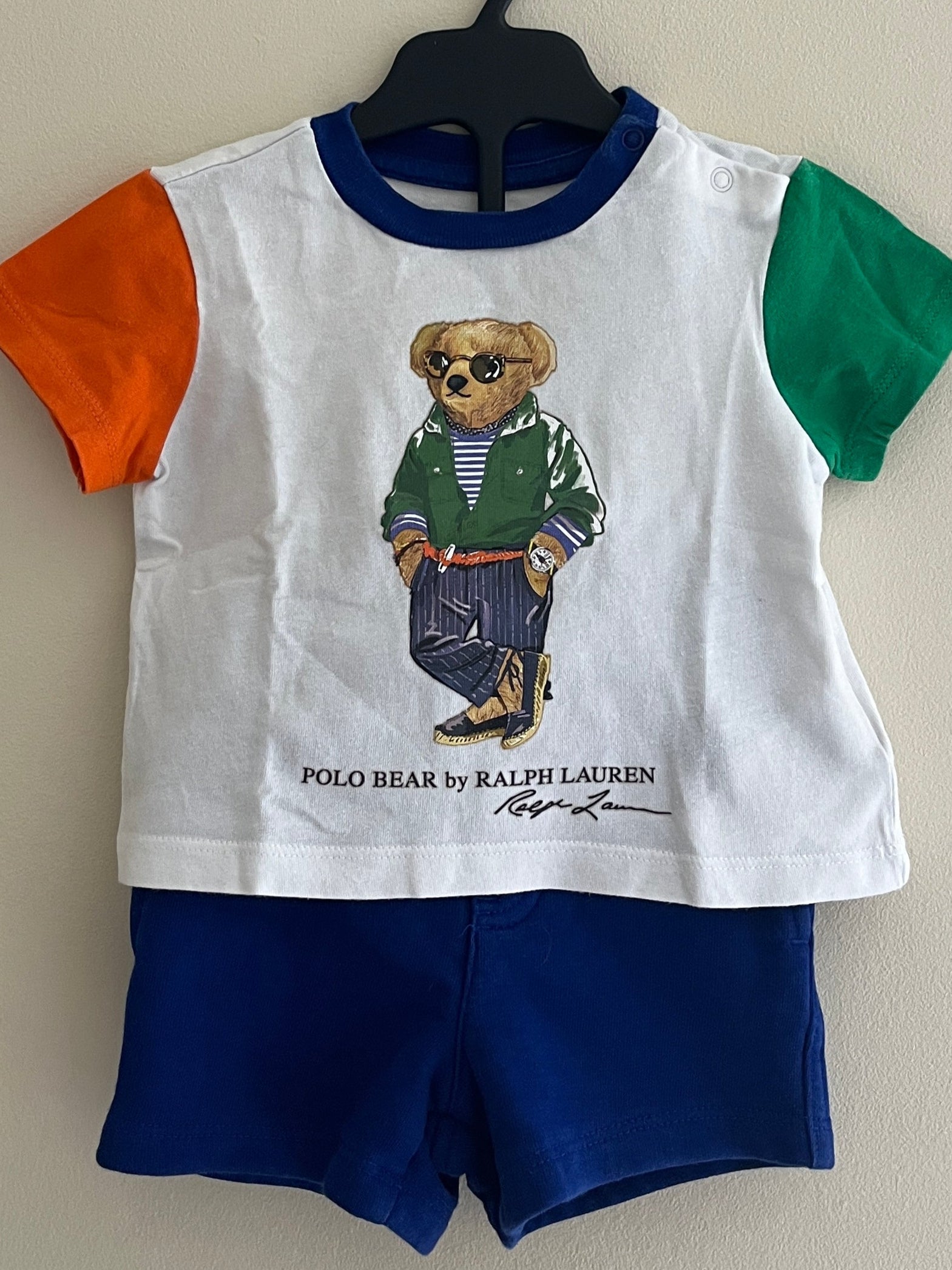RALPH LAUREN POLO BEAR TRAININGSSET T-SHIRT MET SHORT
