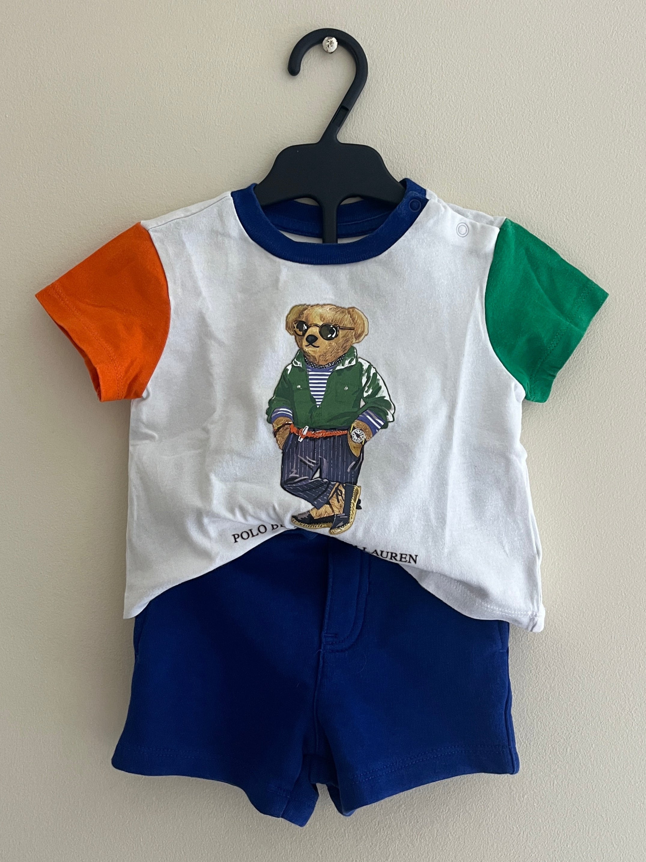 RALPH LAUREN POLO BEAR TRAININGSSET T-SHIRT MET SHORT