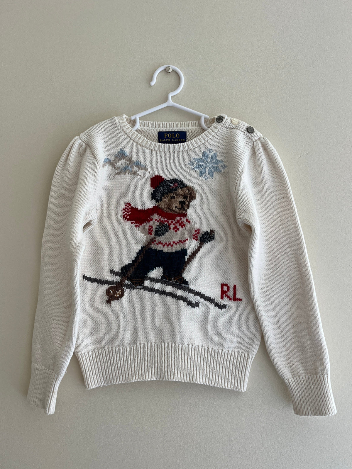 RALPH LAUREN GEBREIDE POLO BEAR TRUI