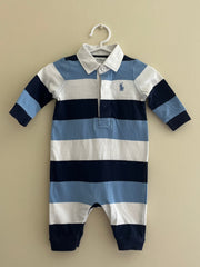 RALPH LAUREN GESTREEPTE POLO ROMPER/ONESIE