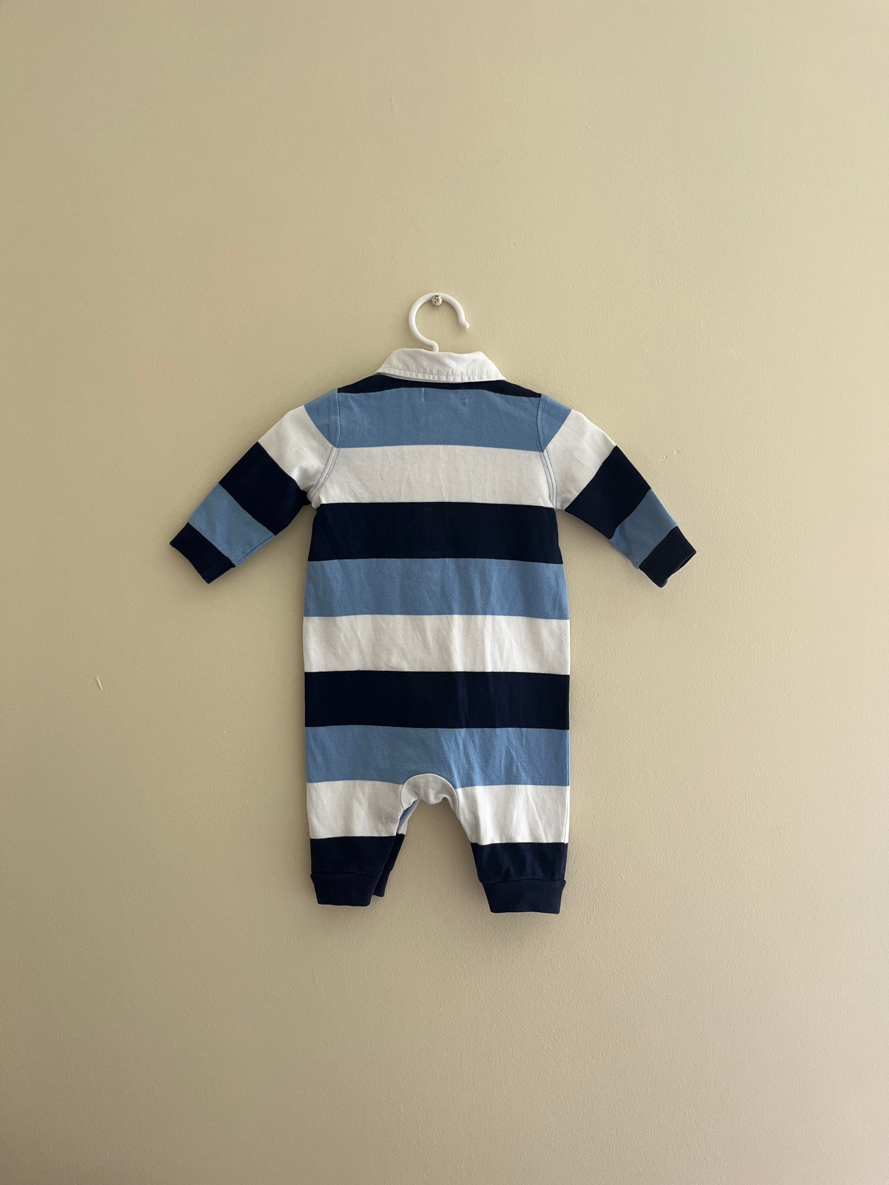RALPH LAUREN GESTREEPTE POLO ROMPER/ONESIE
